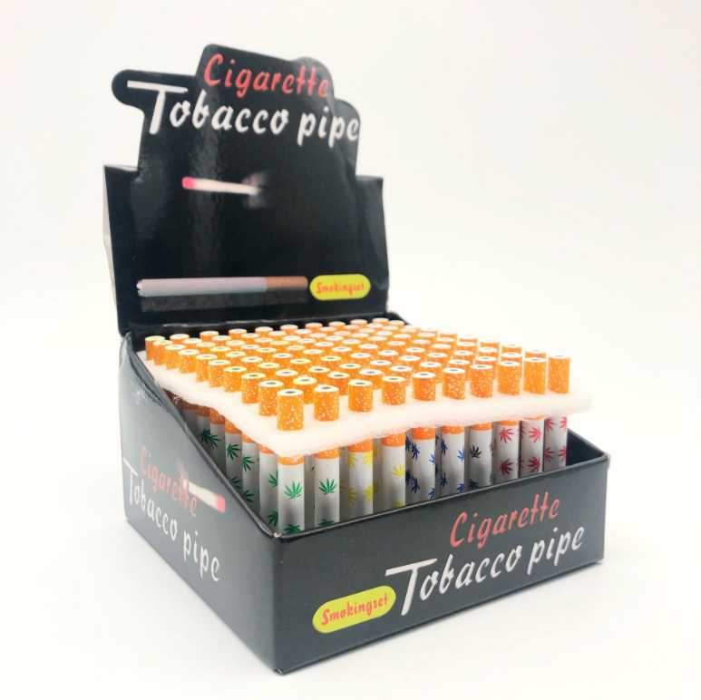 Cigarette Shaped Tobacco Smoking Pipe 78mm&55mm Length 100 Pcs/lot Aluminium Alloy Material Colorful Portable Mini Hand Snuff Tube One Hitter Bat VS Water Pipes Bong
Cigarette Shaped Tobacco Smoking Pipe 78mm&55mm Length 100 Pcs/lot Aluminium Alloy Material Colorful Portable Mini Hand Snuff Tube One Hitter Bat VS Water Pipes Bong