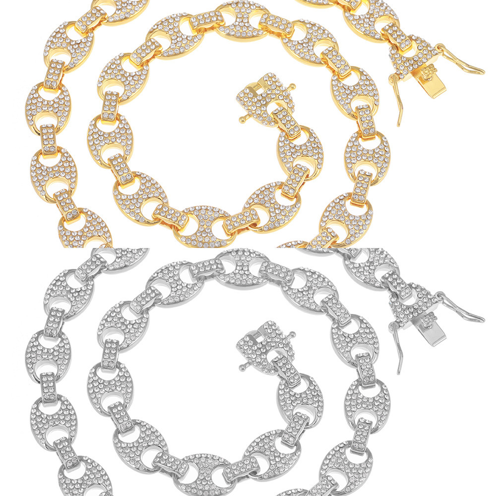 New Charm Fashion Hip Hop Necklace Jewelry Iced Out CZ Pig Nose Alloy Rhinestone Charm Cuban Link Chain Necklaces for Men Gift X0509
New Charm Fashion Hip Hop Necklace Jewelry Iced Out CZ Pig Nose Alloy Rhinestone Charm Cuban Link Chain Necklaces for Men Gift X0509