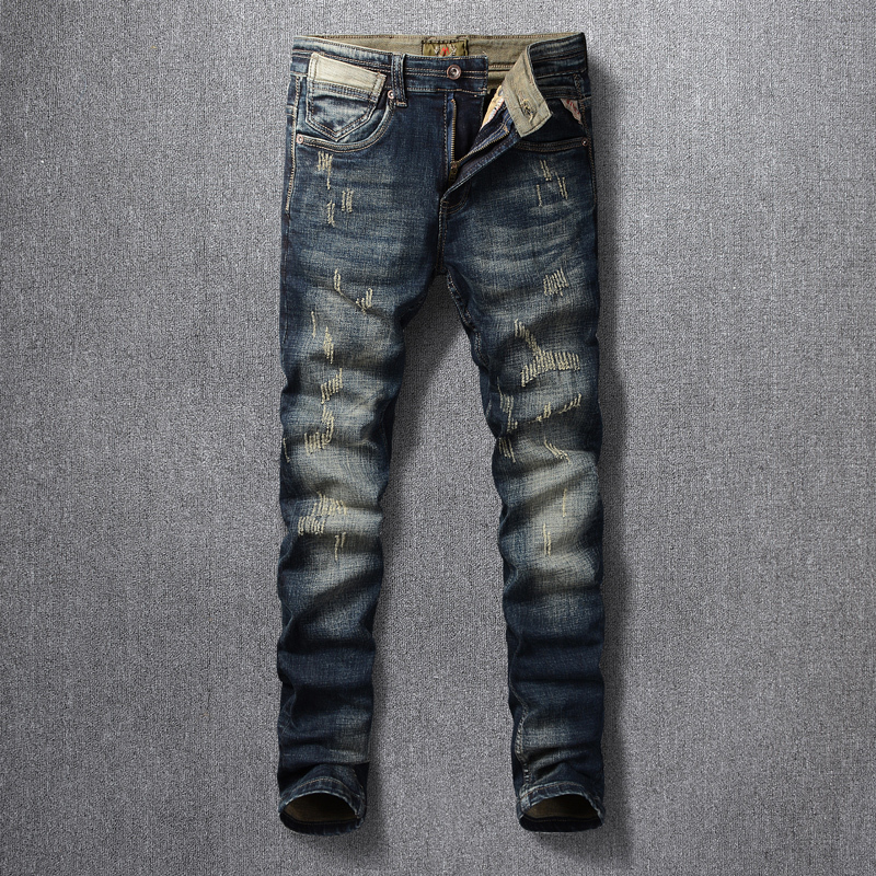 2021 New Italian Style Fashion Men Jeans High Quality Retro Black Blue Slim Fit Distressed Ripped Denim Pants Vintage Designer Trousers R83n
2021 New Italian Style Fashion Men Jeans High Quality Retro Black Blue Slim Fit Distressed Ripped Denim Pants Vintage Designer Trousers R83n