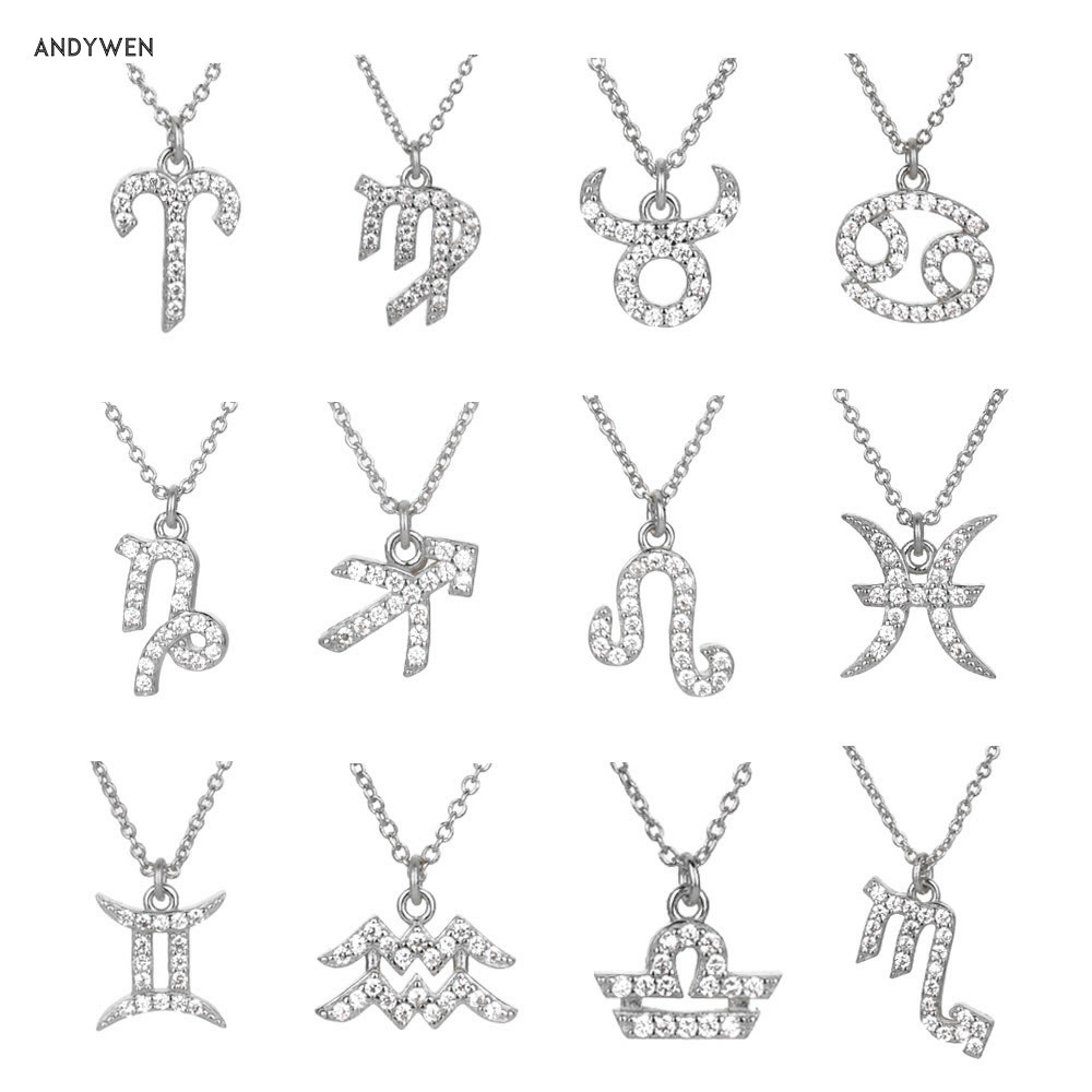 ANDYWEN 925 Sterling Silver Constellation Symbol Long Chain 12 Pendant Zodiac Necklace Women Birth Gemini Jewelry For Women Q0127
ANDYWEN 925 Sterling Silver Constellation Symbol Long Chain 12 Pendant Zodiac Necklace Women Birth Gemini Jewelry For Women Q0127