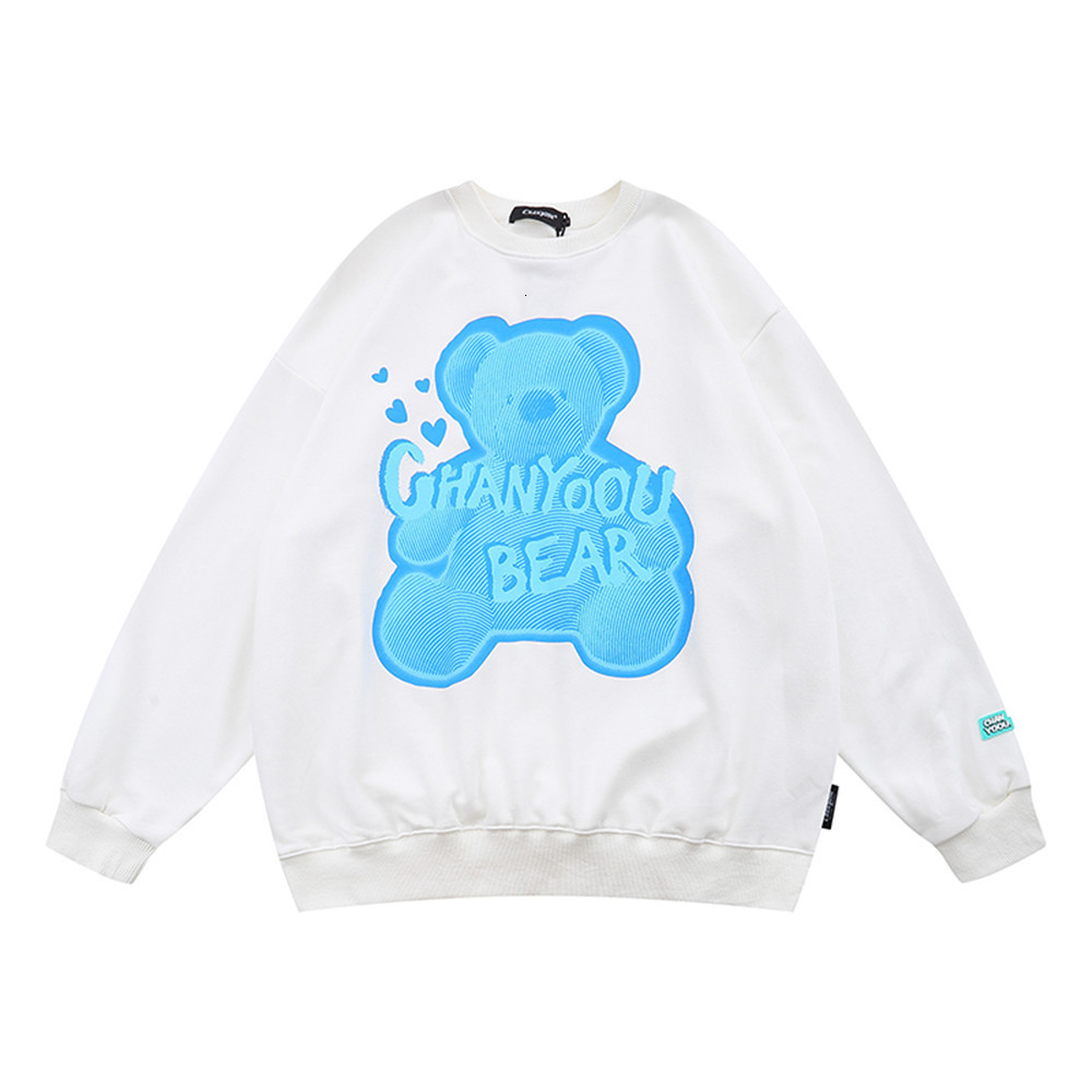 Sweatshirts Cartoon Bear print hoodless sweater mens street trend loose long sleeve BF lazy round neck Pullover Hoodie, White
Sweatshirts Cartoon Bear print hoodless sweater mens street trend loose long sleeve BF lazy round neck Pullover Hoodie, White