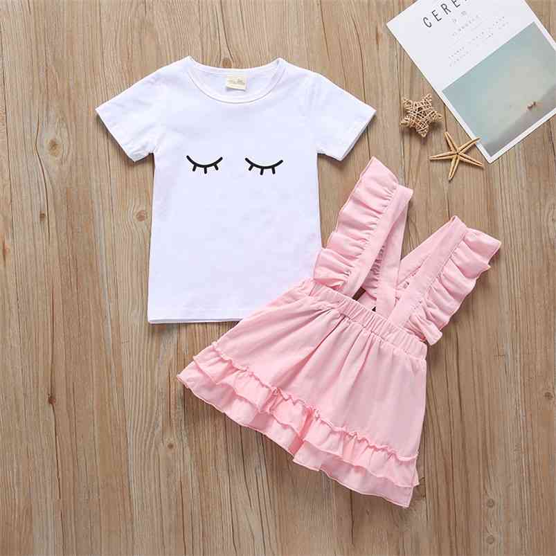 Summer Infant Rompers Clothes Short Sleeve O Neck Print T-Shirt Suspender Skirt Baby Girls Costume 210629, Pink
Summer Infant Rompers Clothes Short Sleeve O Neck Print T-Shirt Suspender Skirt Baby Girls Costume 210629, Pink