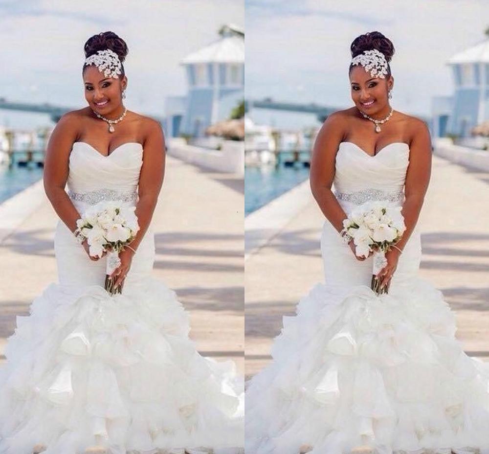 2021 New Gorgeous Ruffle Organza Mermaid Plus Size Wedding Es Africa Tiers Beads Sash African Country Bridal Gown Train Bride Rzl6, White
2021 New Gorgeous Ruffle Organza Mermaid Plus Size Wedding Es Africa Tiers Beads Sash African Country Bridal Gown Train Bride Rzl6, White