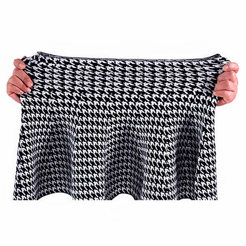 Spring Autumn High Waist Knitted Skirts Women Pleated mini Skirt Casual Elastic Flared Skirt Female midi Short Skirt Woman 210309