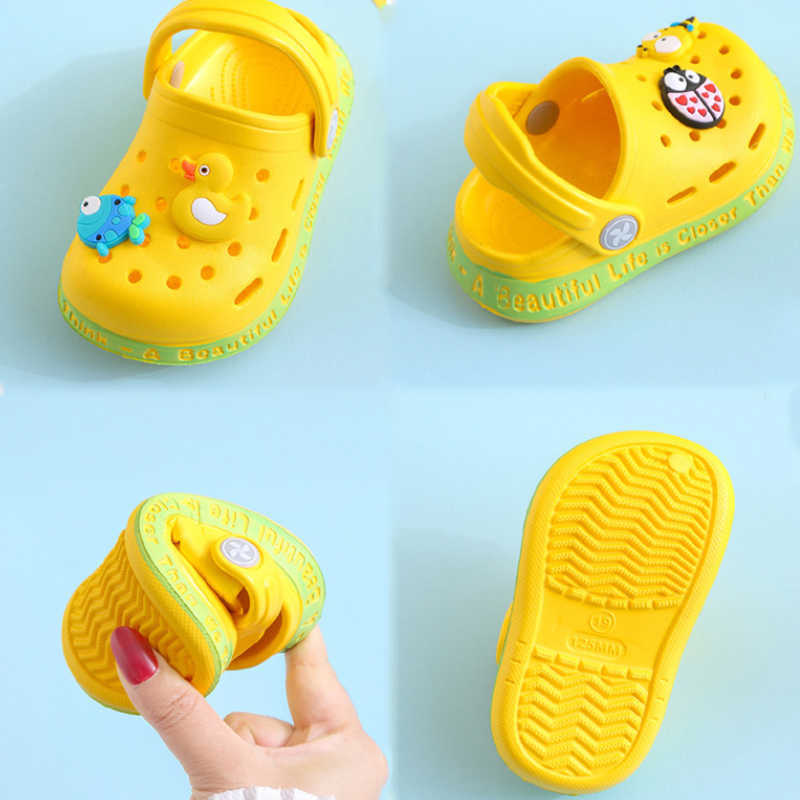 New Children Kids Girl Mules Clogs Summer Croc Garden Beach Slippers Sandals Cave Hole Baby Shoes For Girls X0703