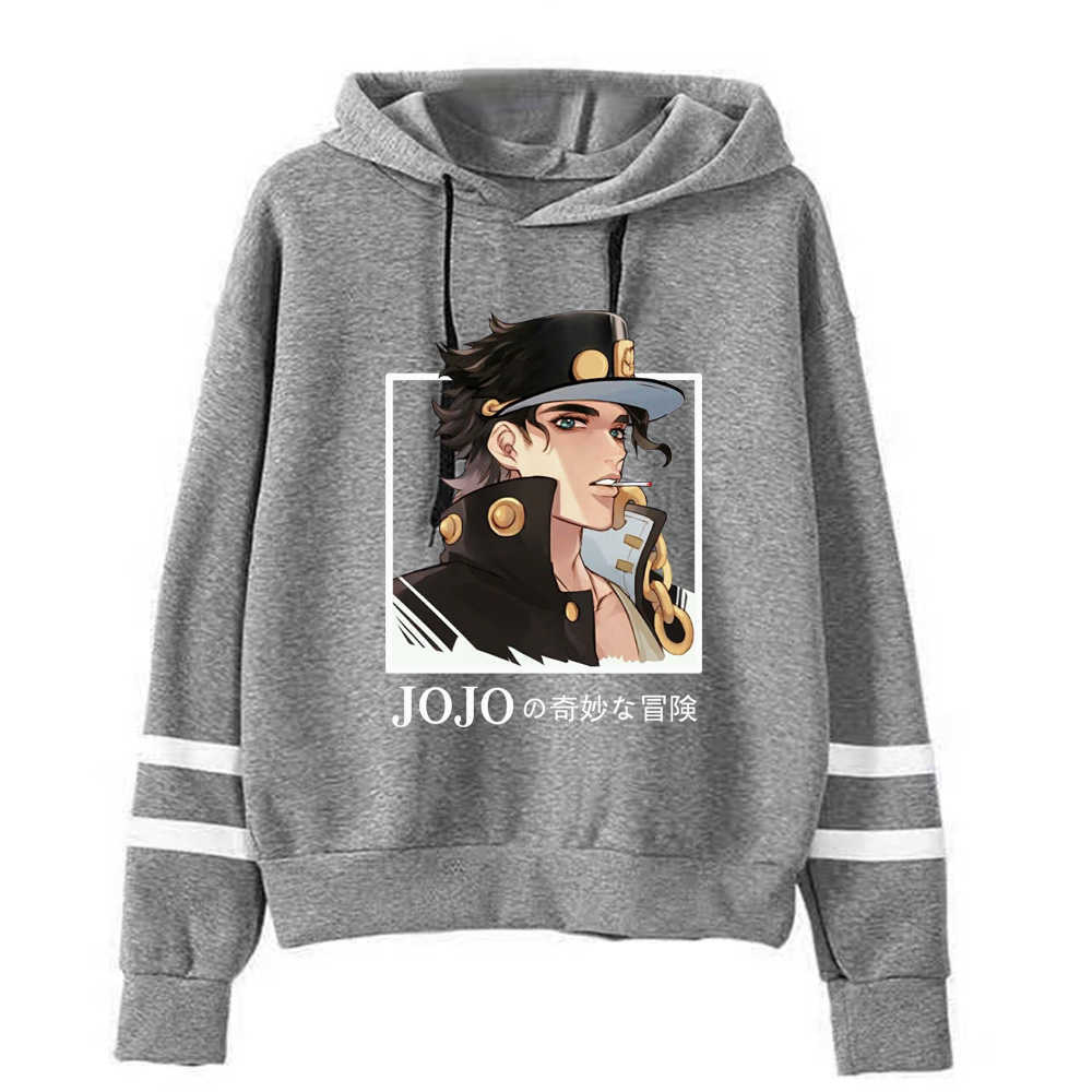 Jojo's Bizarre Adventure Anime Hoodie Fashion Long Sleeve Loose Casual Man Woman Y0804