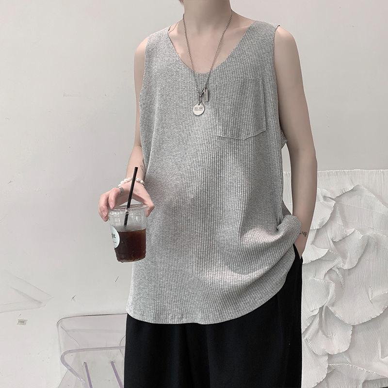 Men' Tank Tops SYUHGFA Summer Trend Versatile Solid Color Vest Loose Sleeveless Korean Black White Clothing 2022, White;black
Men' Tank Tops SYUHGFA Summer Trend Versatile Solid Color Vest Loose Sleeveless Korean Black White Clothing 2022, White;black