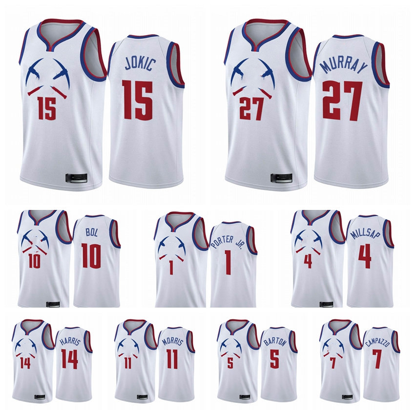 2020-21 Denver Nuggets Men Nikola Michael Porter Jr. Bol Bol Jokic Jamal Murray Earned Edition White Swingman Basketball Jersey, Black;red
2020-21 Denver Nuggets Men Nikola Michael Porter Jr. Bol Bol Jokic Jamal Murray Earned Edition White Swingman Basketball Jersey, Black;red