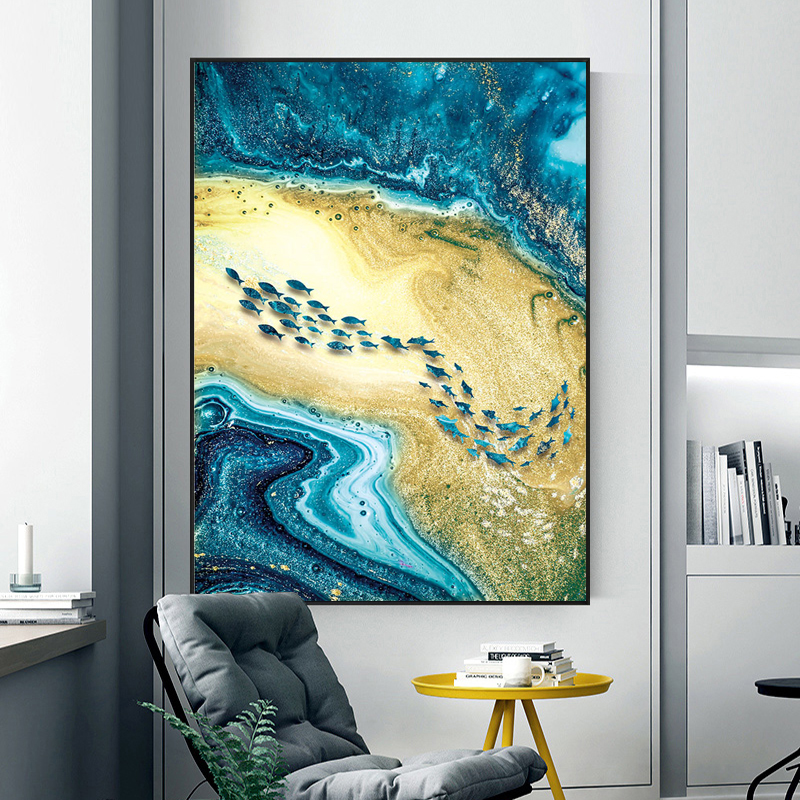 Fish Beach Abstract Pictures Canvas Prints Wall Art For Living Room Decoration Posters And Prints For Home NO FRAME