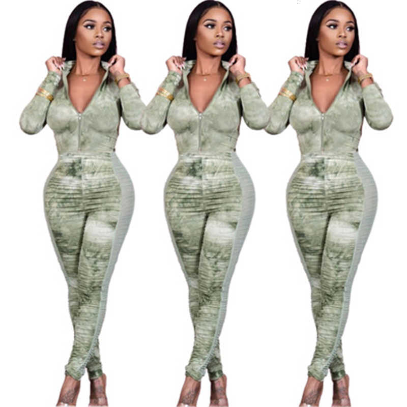 Ladies Pleated Mesh Skinny Rompers Fashion Trend Long Sleeve Zipper Neck Tops Pants Jumpsuits Designer Winter Female Splicing Casual Rompers, Green
Ladies Pleated Mesh Skinny Rompers Fashion Trend Long Sleeve Zipper Neck Tops Pants Jumpsuits Designer Winter Female Splicing Casual Rompers, Green