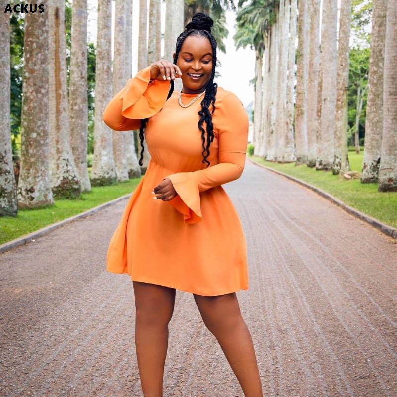 Casual Dresses ACKUS Women Mini Dress Solid Flare Sleeve Stretchy A-line Female Fashion Streetwear Vintage Stylish Vestidos Autumn 2021, Orange
Casual Dresses ACKUS Women Mini Dress Solid Flare Sleeve Stretchy A-line Female Fashion Streetwear Vintage Stylish Vestidos Autumn 2021, Orange