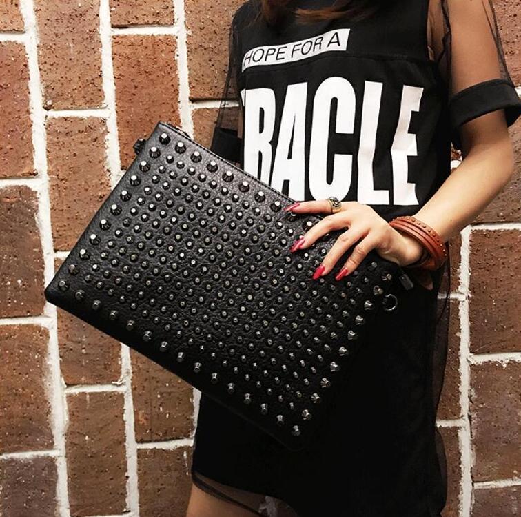 Factory wholesaleman bag package fashionable rivets envelopes high-capacity multifunctional Fashion Shoulder rivet Leather Shoulders Bags personality, Black
Factory wholesaleman bag package fashionable rivets envelopes high-capacity multifunctional Fashion Shoulder rivet Leather Shoulders Bags personality, Black