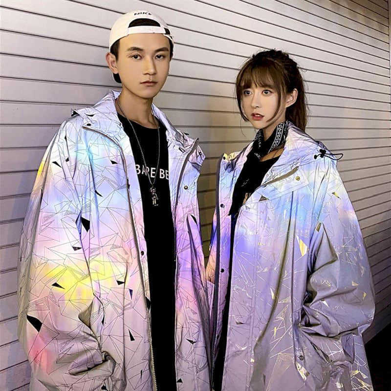 jackets men Full body reflective couples wear net red paragraph autumn and winter trend men's casual hoodies 210526