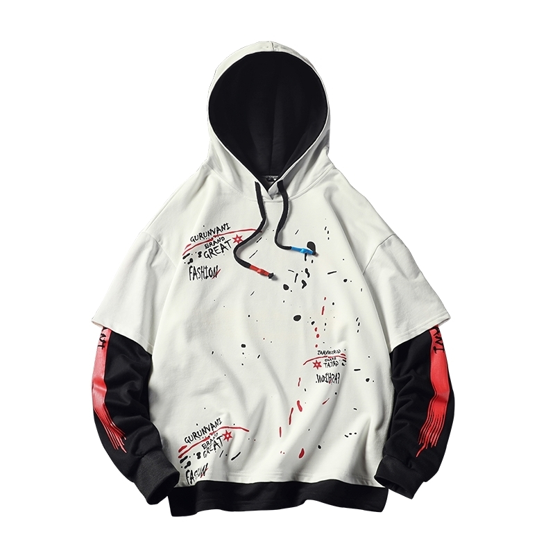Leaf Letter Printing hoodies Fashion Men's Sweatshirts Hooded Man Hoodies High Quality Men's Sweatshirts 201020