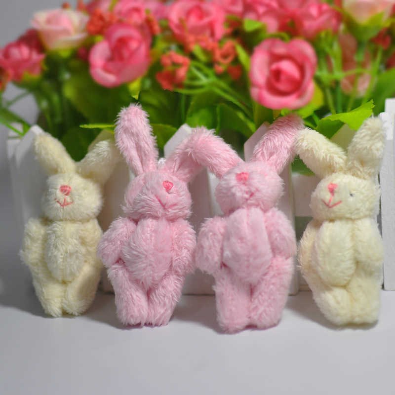 20pcs/lot Mini Plush Dolls 6cm Joint Rabbit Plush Toys Gifts Birthday Wedding Party Decor Q0727