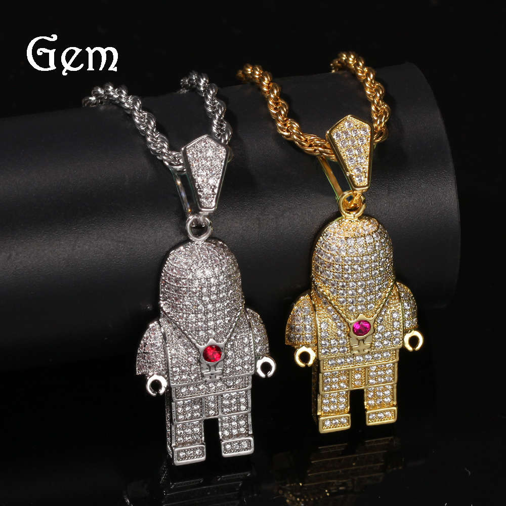 Gold inlaid diamond astronaut hip hop Pendant Necklace cartoon creative men and women trendsetter accessories
Gold inlaid diamond astronaut hip hop Pendant Necklace cartoon creative men and women trendsetter accessories