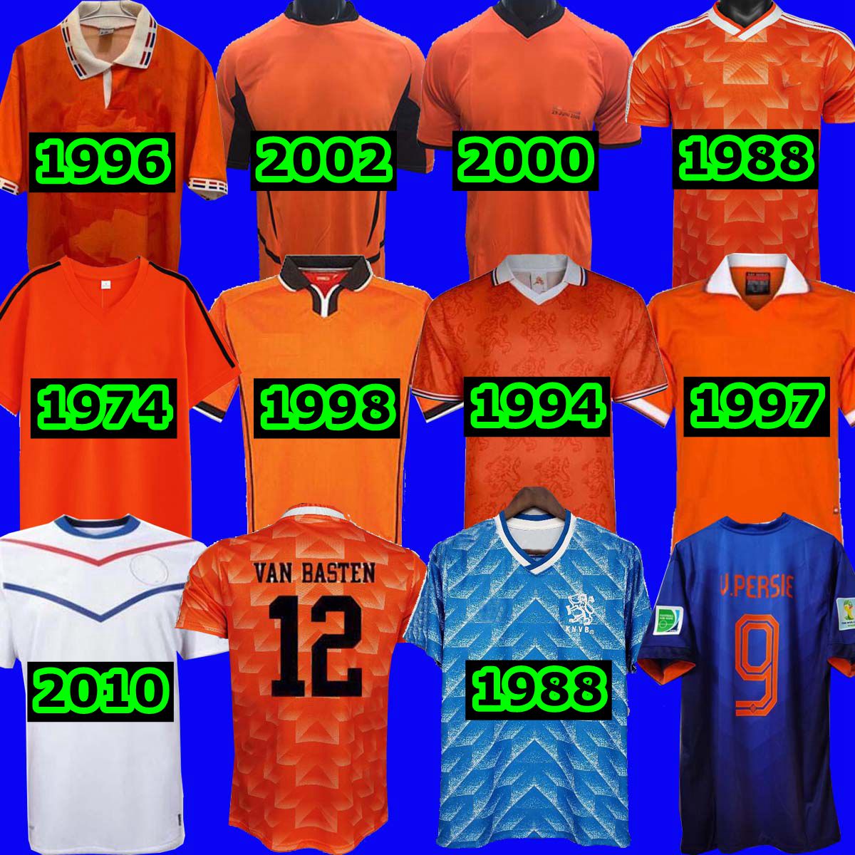 2010 Nederlands Away 1988 1998 2002 holland Retro home 2000 Soccer jersey 1994 1996 Van Basten Gullit Overmars Davids Bergkamp Shirts, Black;yellow
2010 Nederlands Away 1988 1998 2002 holland Retro home 2000 Soccer jersey 1994 1996 Van Basten Gullit Overmars Davids Bergkamp Shirts, Black;yellow