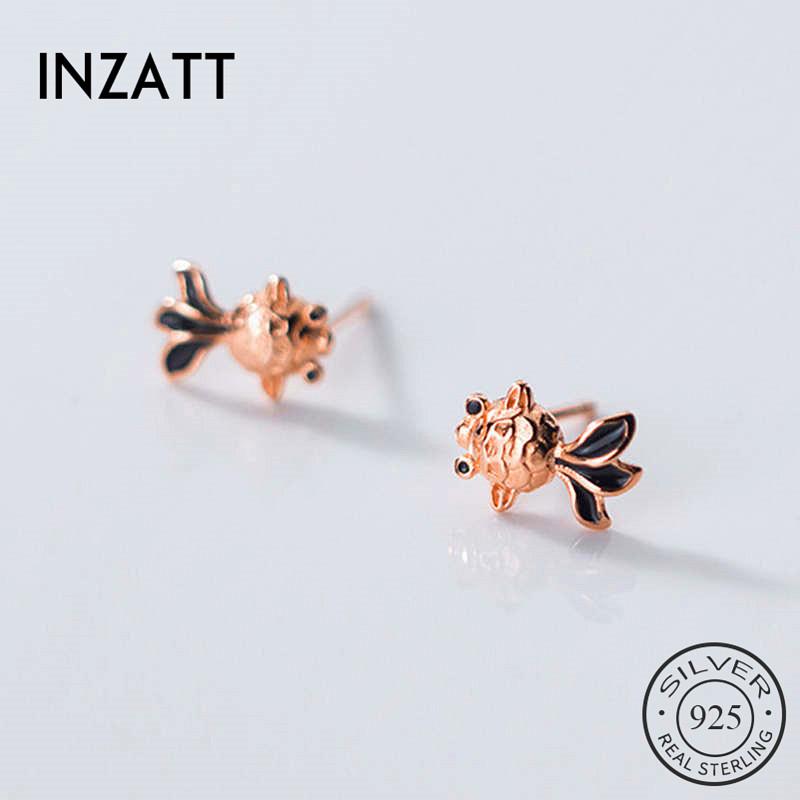Stud INZAReal 925 Sterling Silver Cute Fish Earrings For Fashion Women Minimalist Fine Jewelry Hiphop Animal Accessories
Stud INZAReal 925 Sterling Silver Cute Fish Earrings For Fashion Women Minimalist Fine Jewelry Hiphop Animal Accessories