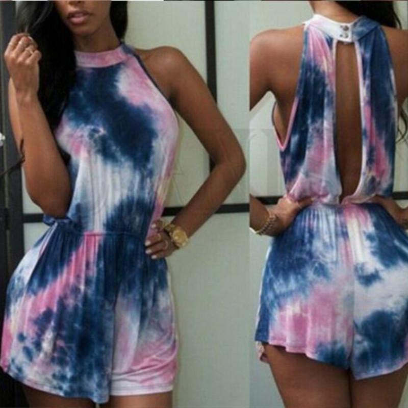 Women' Jumpsuits & Rompers Summer Simple Jumpsuit Womens Boho Printed Colors Sleeveless Backless Hang Neck Loose Casual Beach Playsuit
Women' Jumpsuits & Rompers Summer Simple Jumpsuit Womens Boho Printed Colors Sleeveless Backless Hang Neck Loose Casual Beach Playsuit