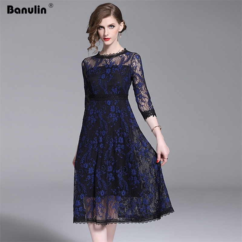 Banulin Luxury Lace Evening Party Dress Spring Autumn Fashion England Style Big Swing A-line Women Midi Dresses 210603, Blue
Banulin Luxury Lace Evening Party Dress Spring Autumn Fashion England Style Big Swing A-line Women Midi Dresses 210603, Blue