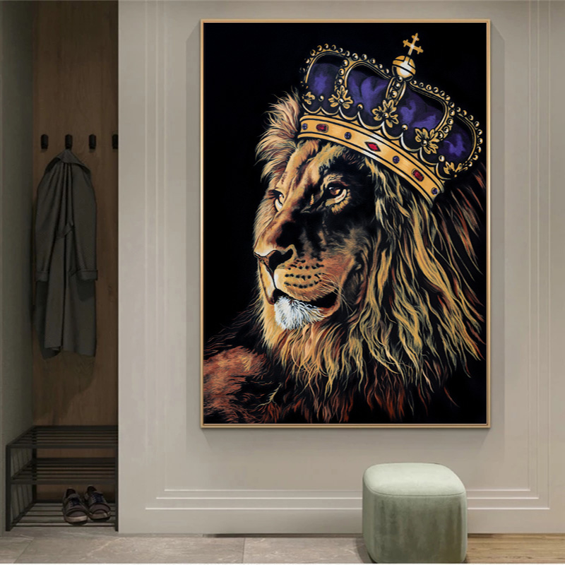 Graffiti Lion Canvas Painting Wall Art Pictures For Living Room Animal Posters And Prints Modern Colorful Home Decor No Frame