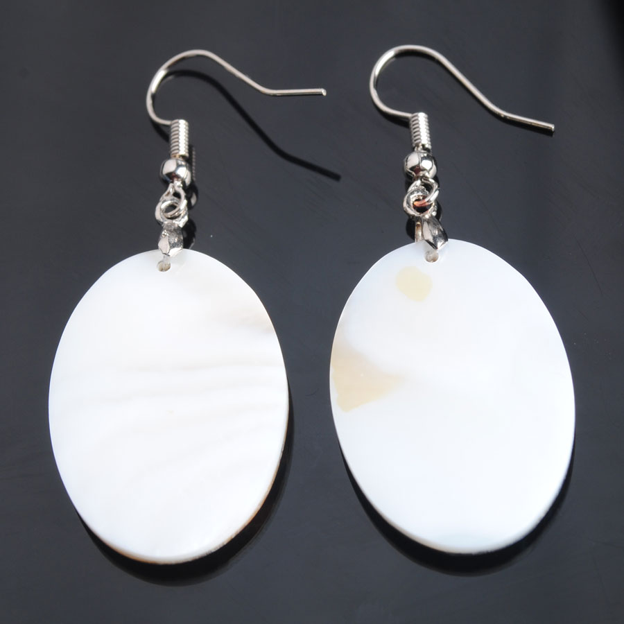 WOJIAER Natural Abalone Shell Dangle Earrings Flat Paua Shells Geometric Earring Jewelry Women Accessories Gifts BV901