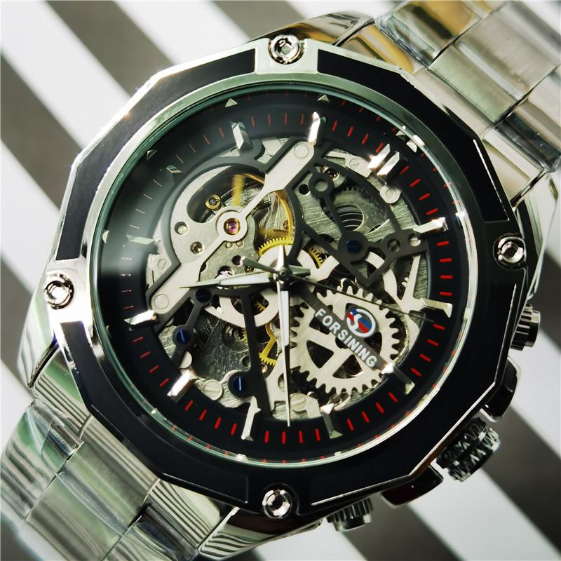 Wristwatches Forsining 2021 Steampunk Design Business Dress Men Watch Top Stainless Steel Skeleton Automatic Mechanical, Silver black
Wristwatches Forsining 2021 Steampunk Design Business Dress Men Watch Top Stainless Steel Skeleton Automatic Mechanical, Silver black