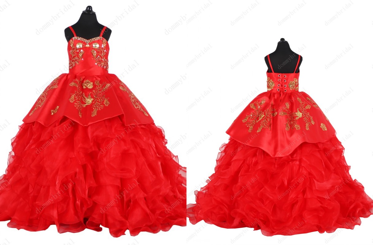 Modest Red and Gold Embroidery Charra Little Girls Pageant Dress 2022 Ball Gown Organza Satin Beads Flower Girl First Communion Dress, Same as image
Modest Red and Gold Embroidery Charra Little Girls Pageant Dress 2022 Ball Gown Organza Satin Beads Flower Girl First Communion Dress, Same as image