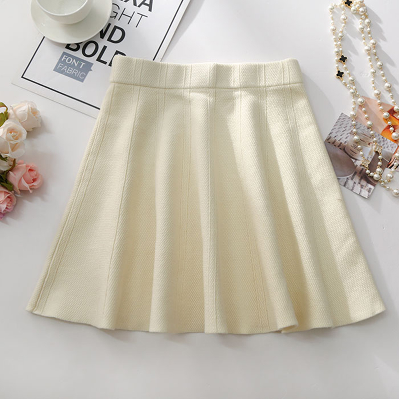 SURMIITRO Knitted Mini Skirts Women Spring Autumn Winter Casual Elastic High Waist Korean A Line Blue Black Skirt Female 210306