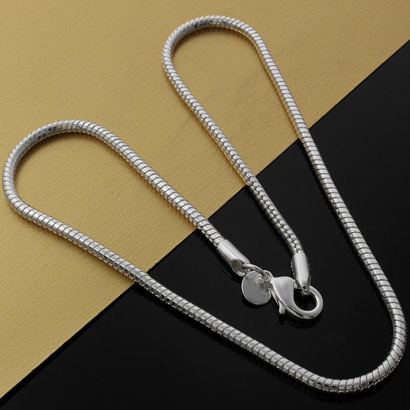 Chains Classic 3MM Snake Bone Chain 925 Sterling Silver Necklace For Women Men 16/18/20/22/24 Inch Wedding Fashion Jewelry Gifts
Chains Classic 3MM Snake Bone Chain 925 Sterling Silver Necklace For Women Men 16/18/20/22/24 Inch Wedding Fashion Jewelry Gifts