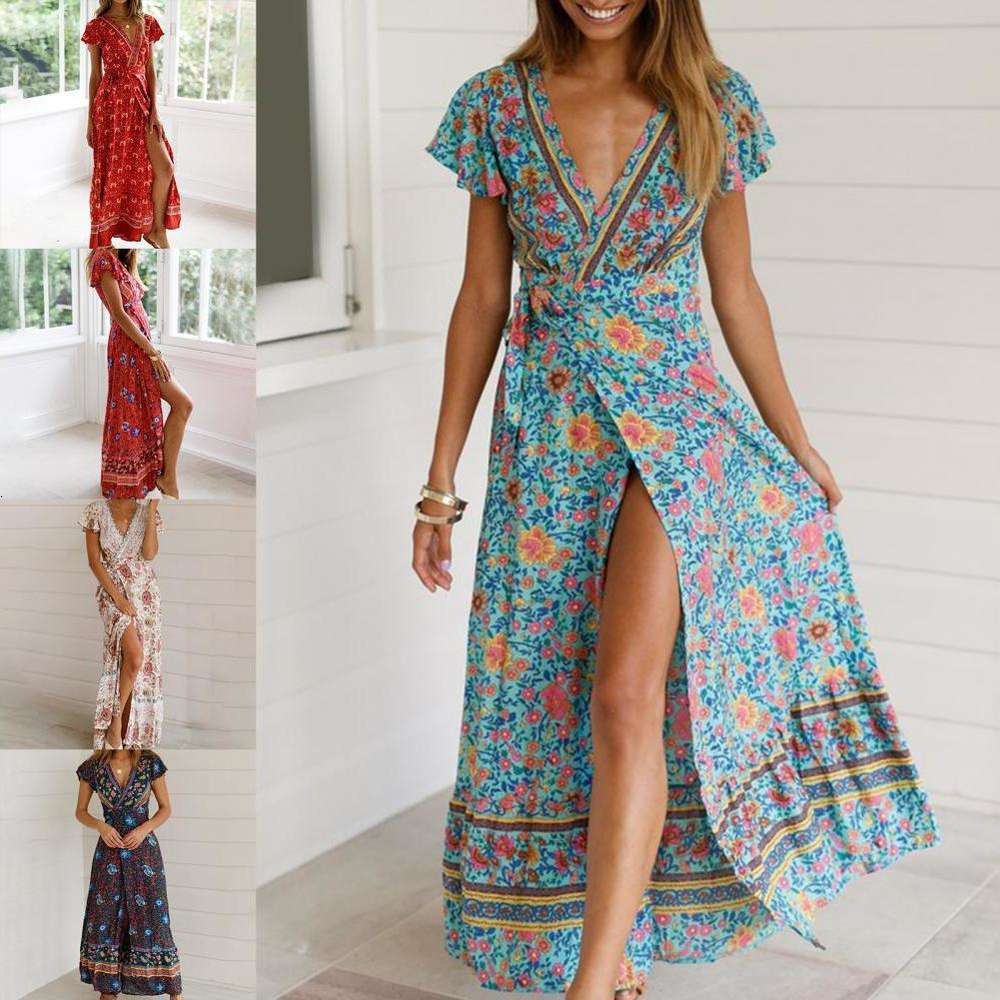 Dresses 2021 Sexy V-neck Flower printer Summer Boho Dress Women Clothing Vintage Casual Beach Vacation Long dress Vestido, Blue.
Dresses 2021 Sexy V-neck Flower printer Summer Boho Dress Women Clothing Vintage Casual Beach Vacation Long dress Vestido, Blue.