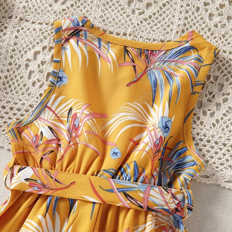 Baby girl floral bow vest Jumpsuit children One Piece Outfit Summer Clothes body suit