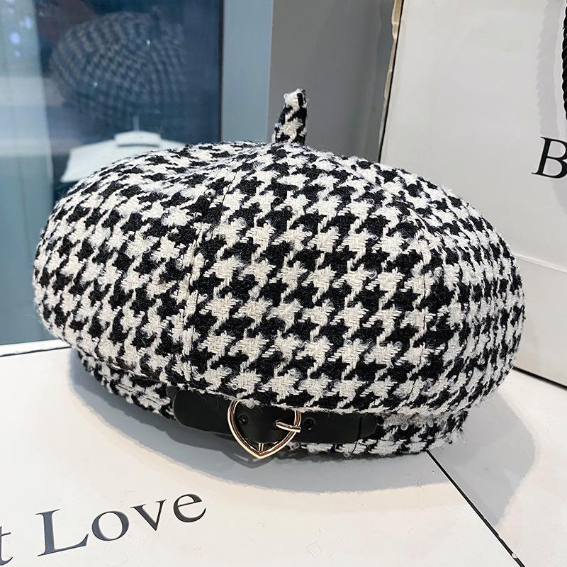 Berets Fashion Leather Buckle Houndstooth Beret For Women Ladies Wedding Hat Plaid Lolita Accessories Wholesale, Black
Berets Fashion Leather Buckle Houndstooth Beret For Women Ladies Wedding Hat Plaid Lolita Accessories Wholesale, Black