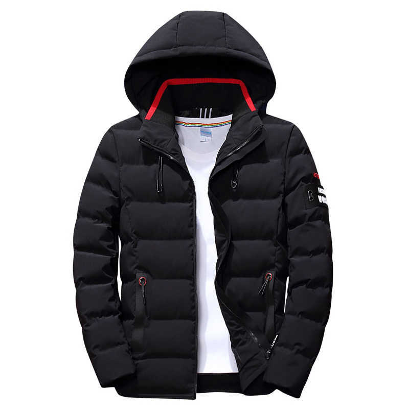 drop Fashion Men Winter Jacket Coat Hooded Warm Mens Winter Coat Casual Slim Fit Student Male Overcoat ABZ82 210818