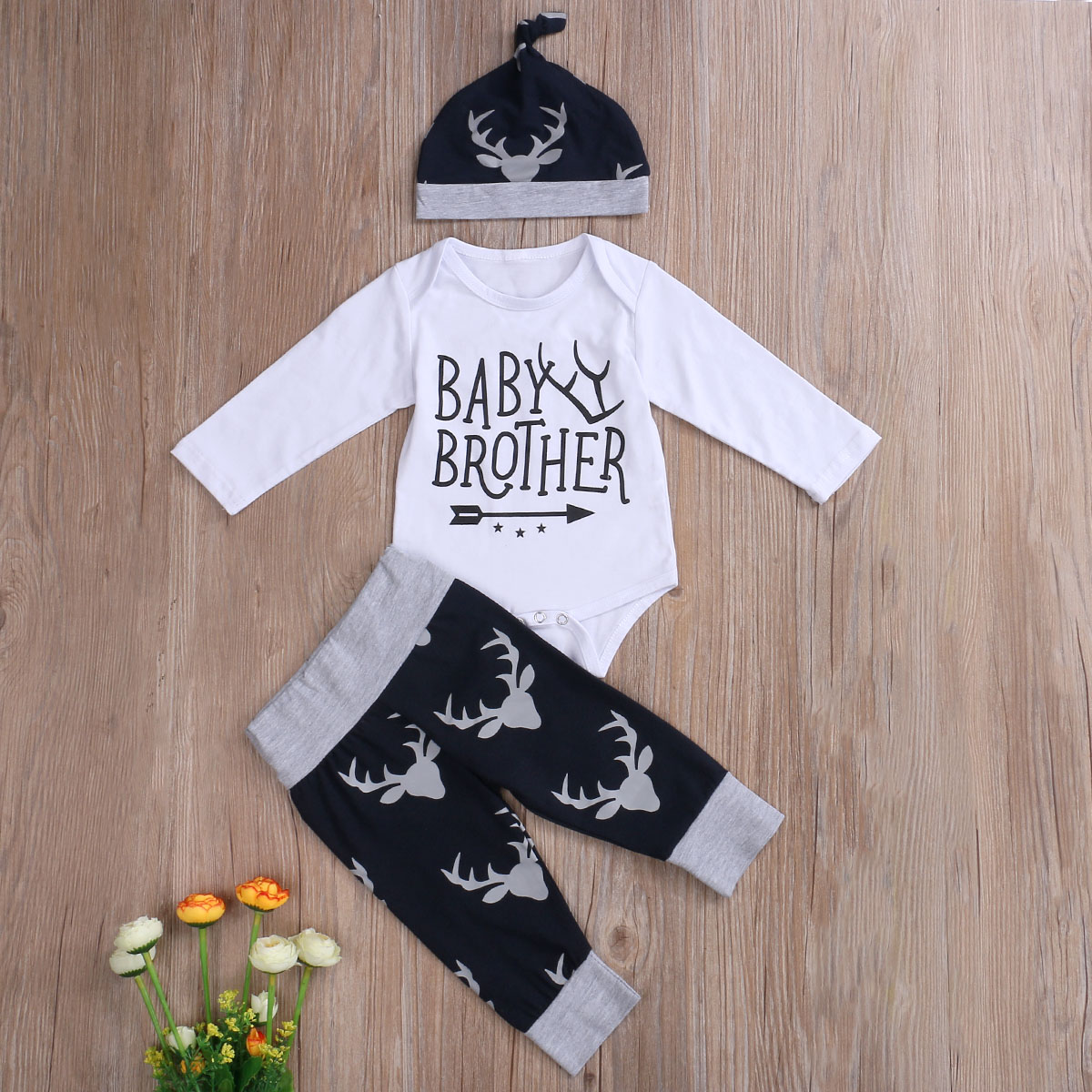 0-18M 3PCS Baby Boys Clothes Newborn Little Man O-neck Long Sleeve Romper Deer Leggings Pants Hat Outfits Set Clothing
0-18M 3PCS Baby Boys Clothes Newborn Little Man O-neck Long Sleeve Romper Deer Leggings Pants Hat Outfits Set Clothing