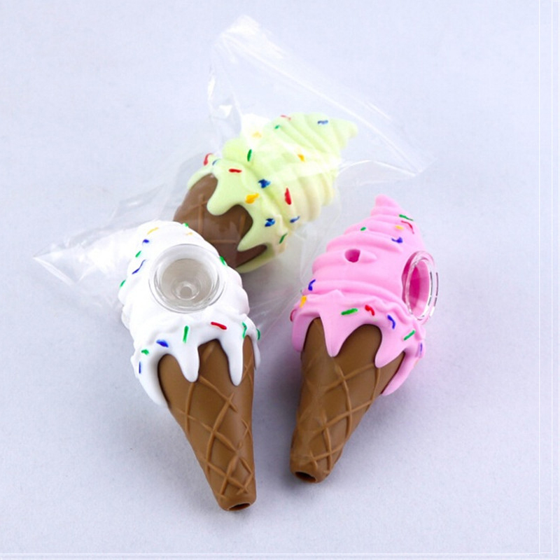 Hight Quality Ice cream cool pipe for smoking dab herb tobacco silicone bong girly design cone hand pipe 3 color box package
Hight Quality Ice cream cool pipe for smoking dab herb tobacco silicone bong girly design cone hand pipe 3 color box package