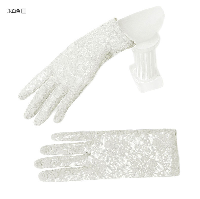 Bridal Gloves Wrist Black Red White Ivory Short Lace Bridal Gloves Wedding Accessories Party Gloves