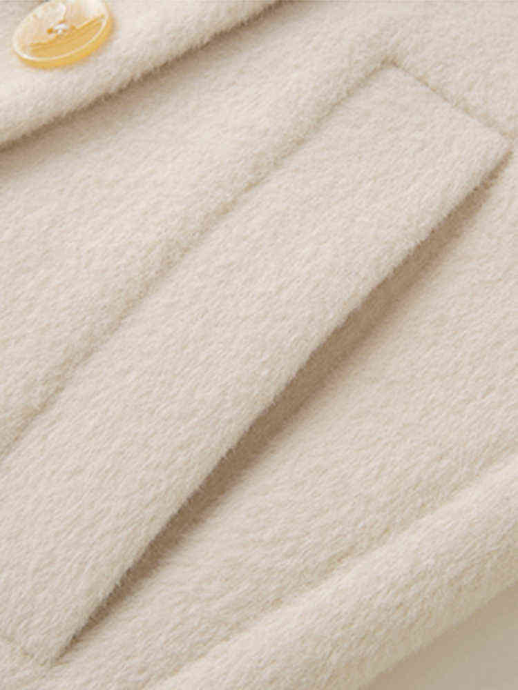 Lautaro Long Warm White Fluffy Faux Fur Trench Coat for Women Sashes Double Breasted Winter Clothes women Korean Fashion 211123