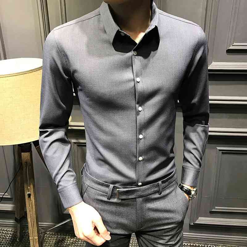 autumn korean slim fit business long sleeve plush thickened warm shirt fashion handsome men's dress, White;black
autumn korean slim fit business long sleeve plush thickened warm shirt fashion handsome men's dress, White;black