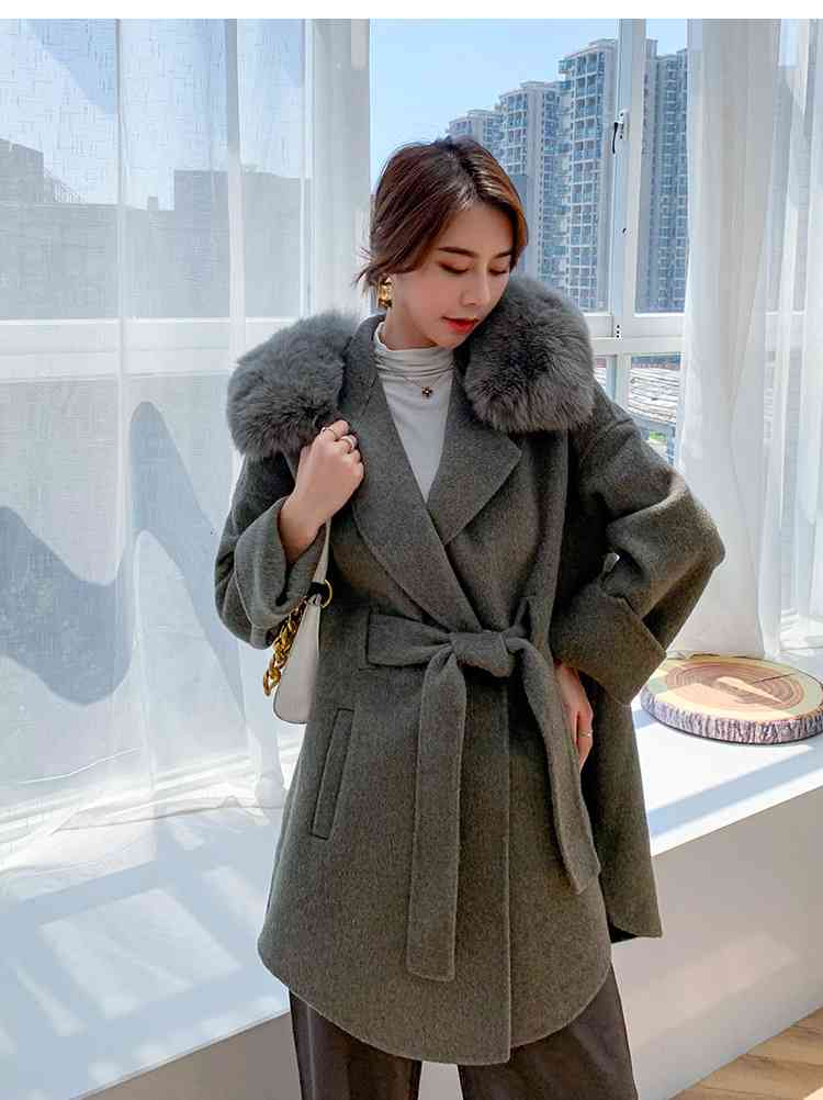 women's jackets medium and long female coat, cashmere blend coat with fox skin collar, autumn winter, 1e5e, Black;brown
women's jackets medium and long female coat, cashmere blend coat with fox skin collar, autumn winter, 1e5e, Black;brown