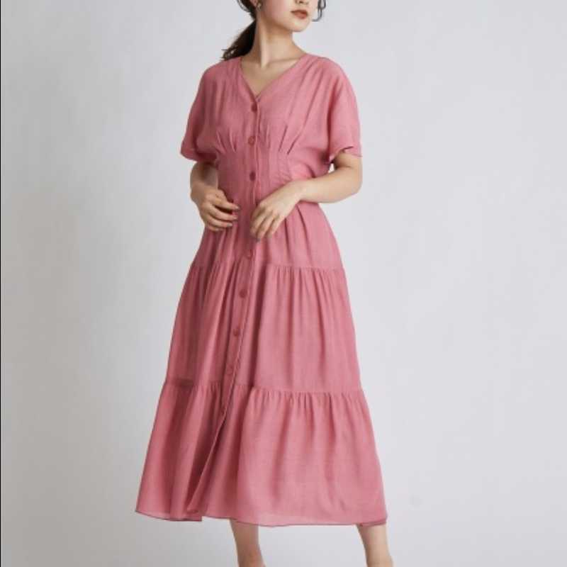 Sweet Japan Style Kawaii Summer Elegant V Neck Print Woman Dress Slim Waist Short Sleeve Office Ladies Loose Dresses 210525