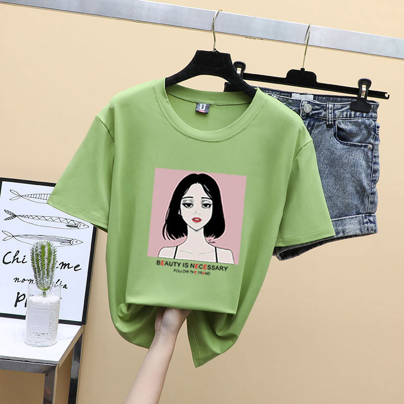 Women's T-shirts Tops Japanese Ladies Cartoon Print Loose T-shirt Female Korean Harajuku Clothes For Women women tshirt