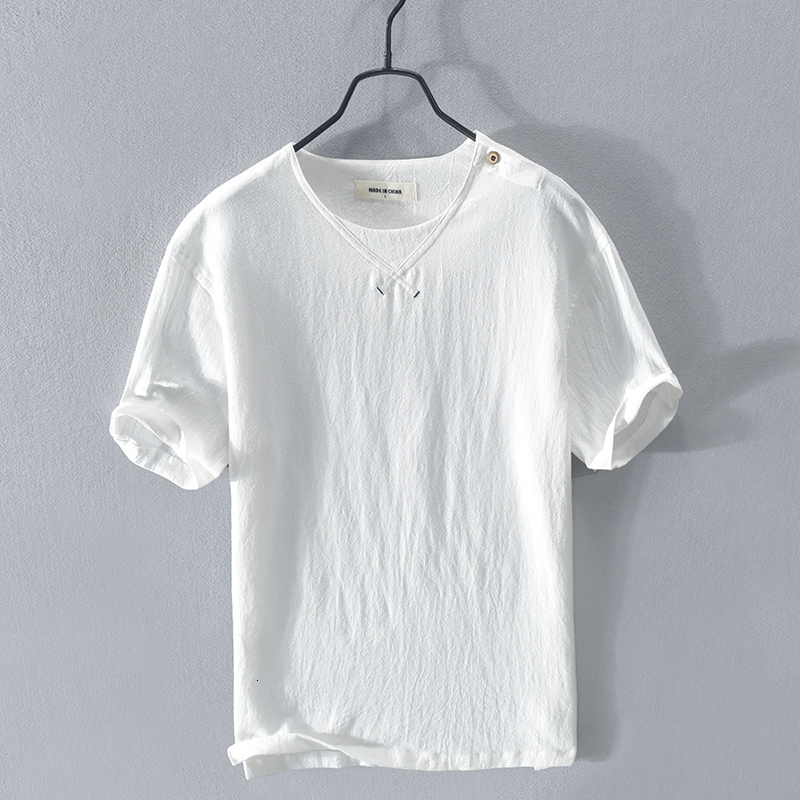 2021 New Wrinkle Men's Short Sleeve Summer t Shirt Cotton and Linen Mixed White T-shirt for Men Casual Fashion Tshirt Mens Chemise Camisa Ba, Sky blue
2021 New Wrinkle Men's Short Sleeve Summer t Shirt Cotton and Linen Mixed White T-shirt for Men Casual Fashion Tshirt Mens Chemise Camisa Ba, Sky blue