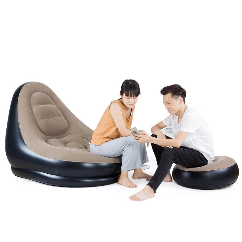 

Camp Furniture Factory Direct Sales Lazy Sofa Inflatable Foldable Flocking Set Outdoor Drop