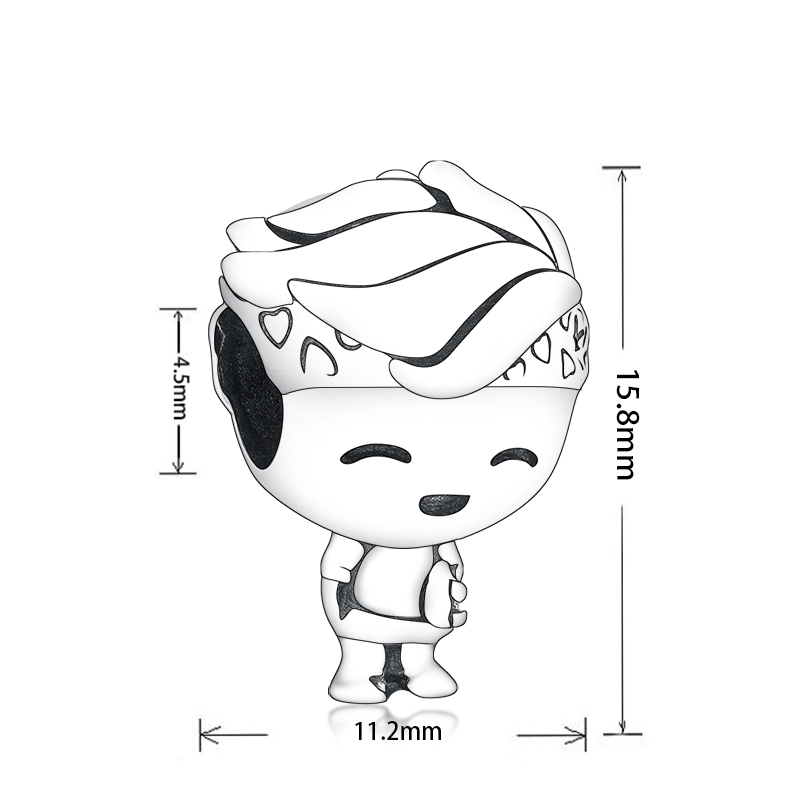 Fit Original Brand Charm Bracelet 100% 925 Silver Little Boy Head Scarf Girl Swingable Pigtail Bead Kid Women Summer Family Berloque DIY