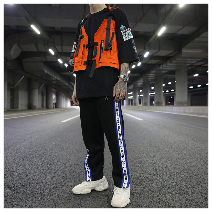 2021 Fashion Hip Hop Sleeveless Vests Men Cargo Waistcoat with Pockets Jacket New Streetwear Tactical Vest Sweatshirts