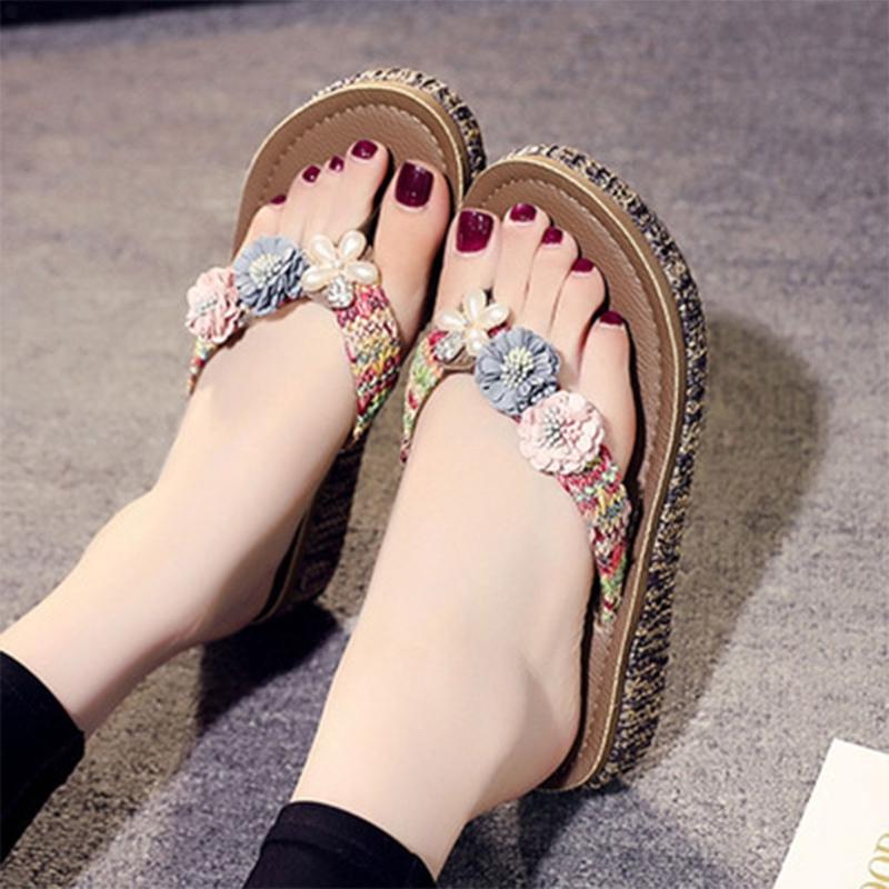 Slippers Beach Shoes Women's Summer Fashion Outer Wear Seaside Non-slip Thick-soled Students Flowers Flip-flops Sandals, Pink
Slippers Beach Shoes Women's Summer Fashion Outer Wear Seaside Non-slip Thick-soled Students Flowers Flip-flops Sandals, Pink