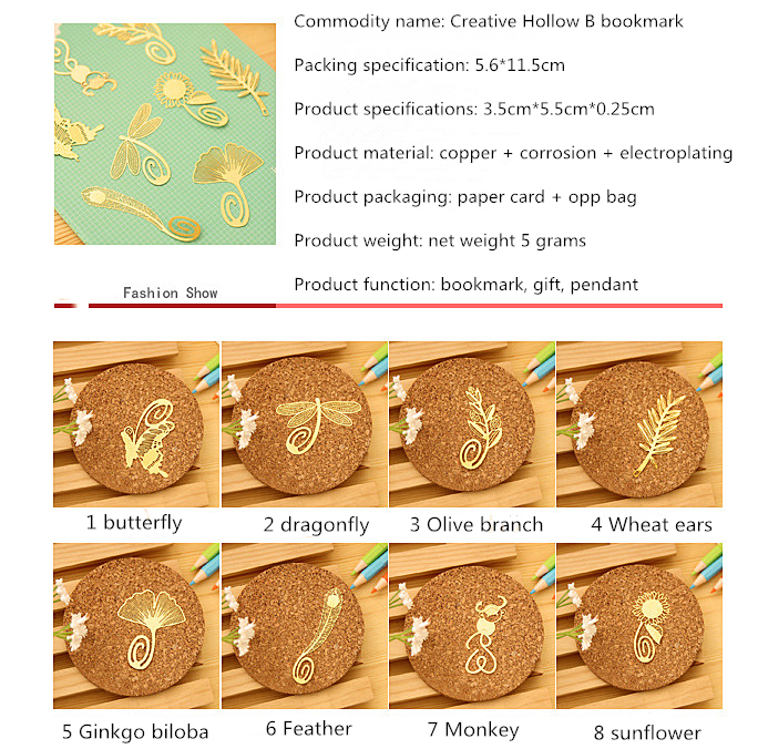 Creative Hollow Bookmark Wedding Mini Metal Gold Feather BookMarks Wedding Supplies Sunflower Book Marks Wedding Guest Gifts Support
