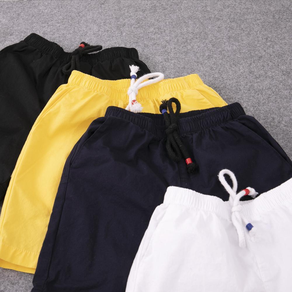 New Children Shorts for Boys Summer Toddler Baby Elastic Waist Sports Pant Cotton Teenage Clothes White Shorts with Belts 210308