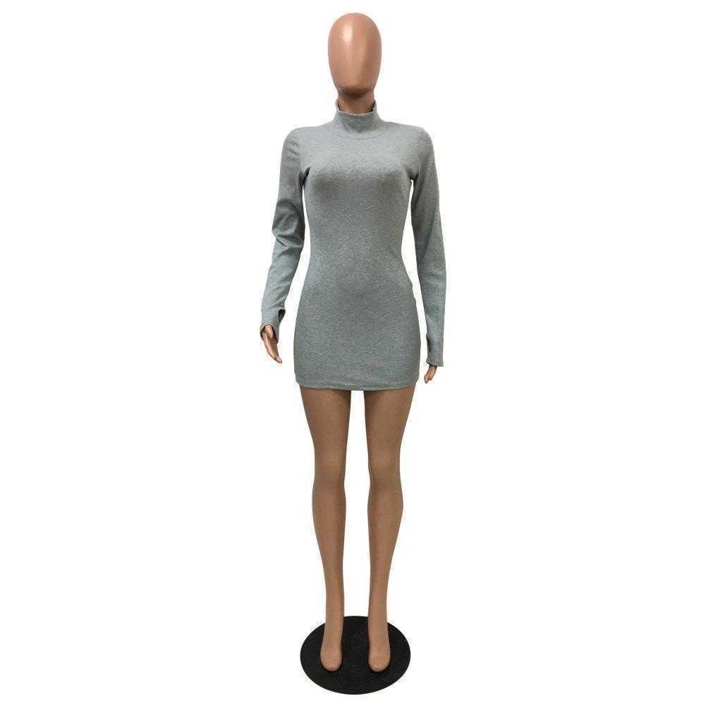 Designer Pink dresses Women Autumn Winter Long Sleeve Turtleneck Sexy Bodycon Midi Casual Sheath Party Club